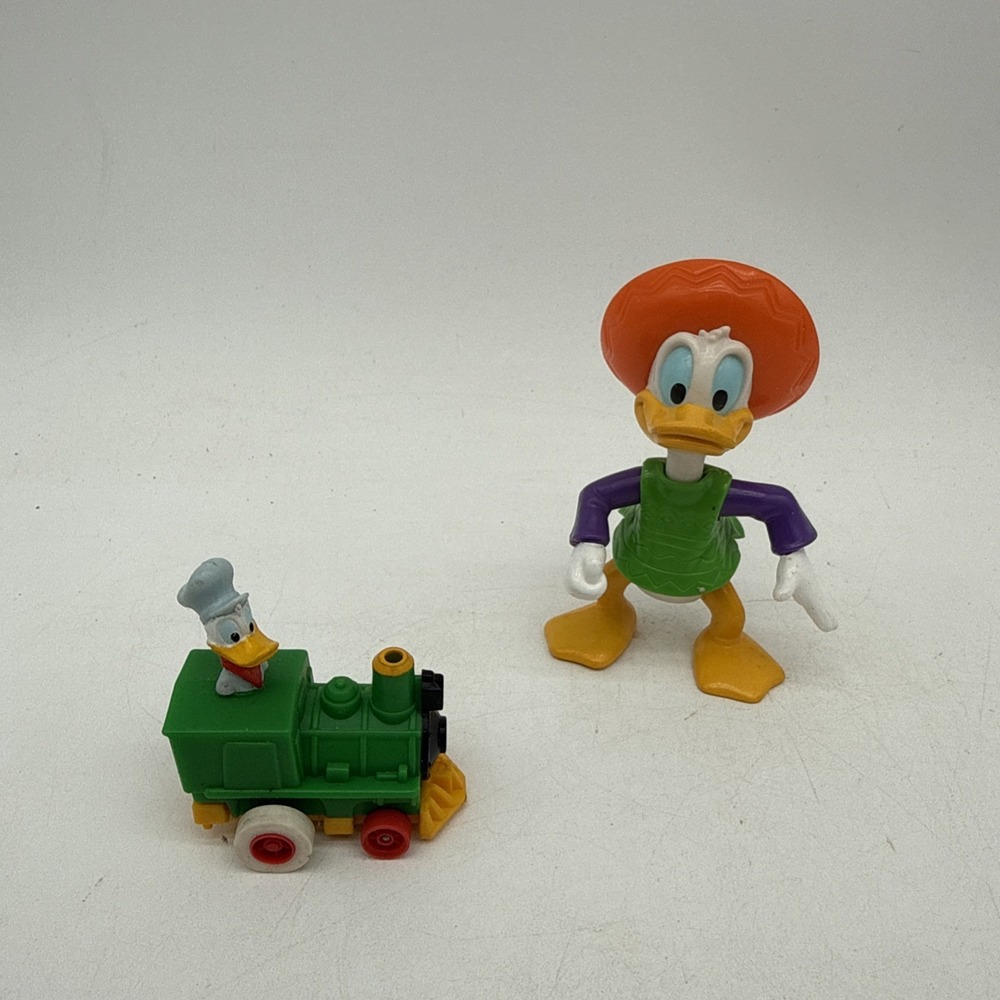Vintage Donald Duck Kids Meal Toys Lot of 2